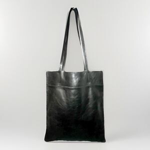 Madewell Transport Tote Bag Black Leather Large Shoulder Commuter Shopper NWT
